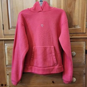 Topshop Heart Hoodie Pullover Sweatshirt Women's Red Size 2